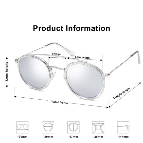 Round Retro Double Bridge Sunglasses